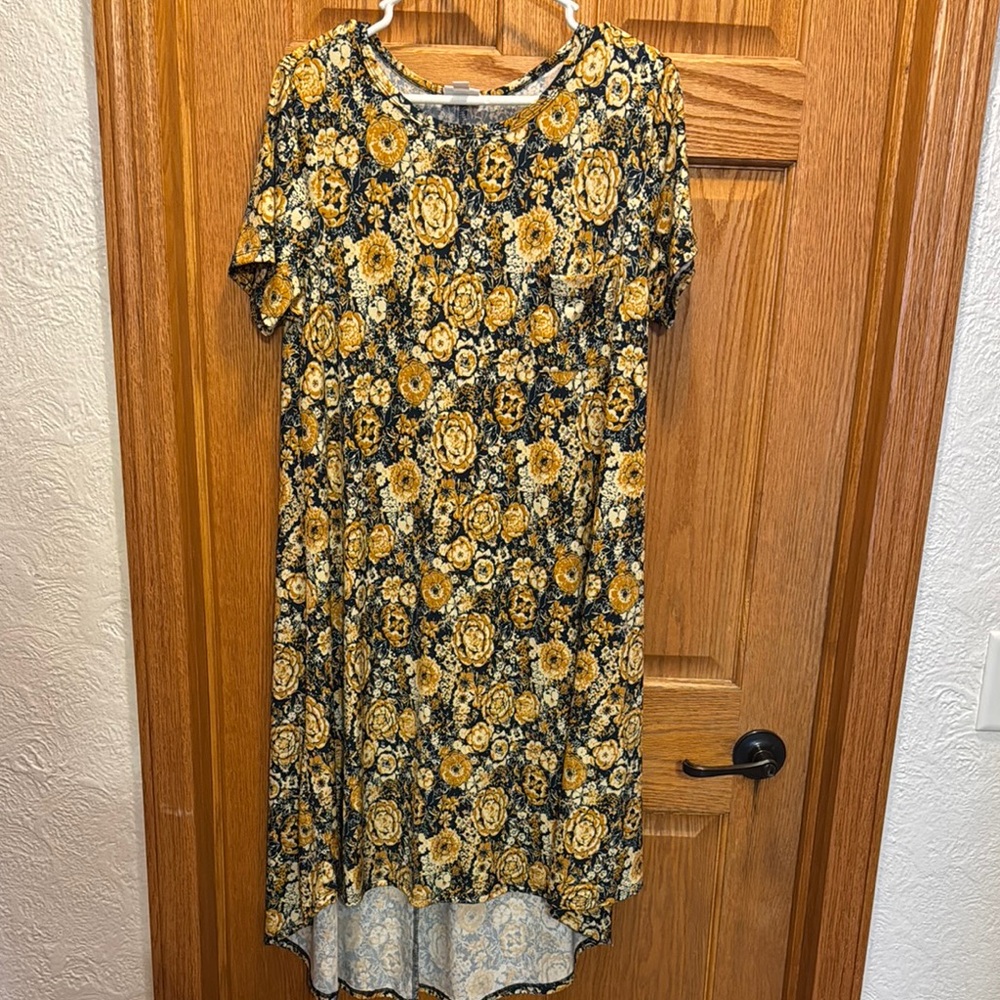 Floral Blue and Yellow Women's Dress